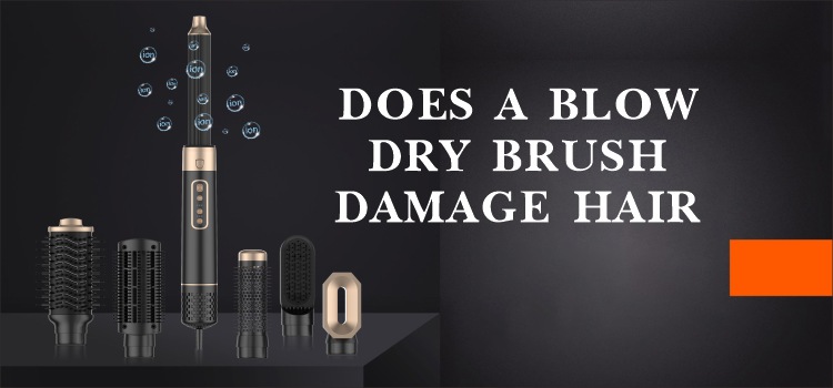 Does a blow dry brush damage hair? Infographic with Mesky blow dry brush and temperature-safe design
