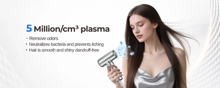 Angle view of a dual-voltage dryer with concentrator nozzle