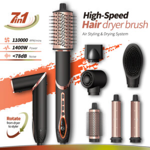 “Dual voltage blow dryer brush for fast drying and styling with ionic technology