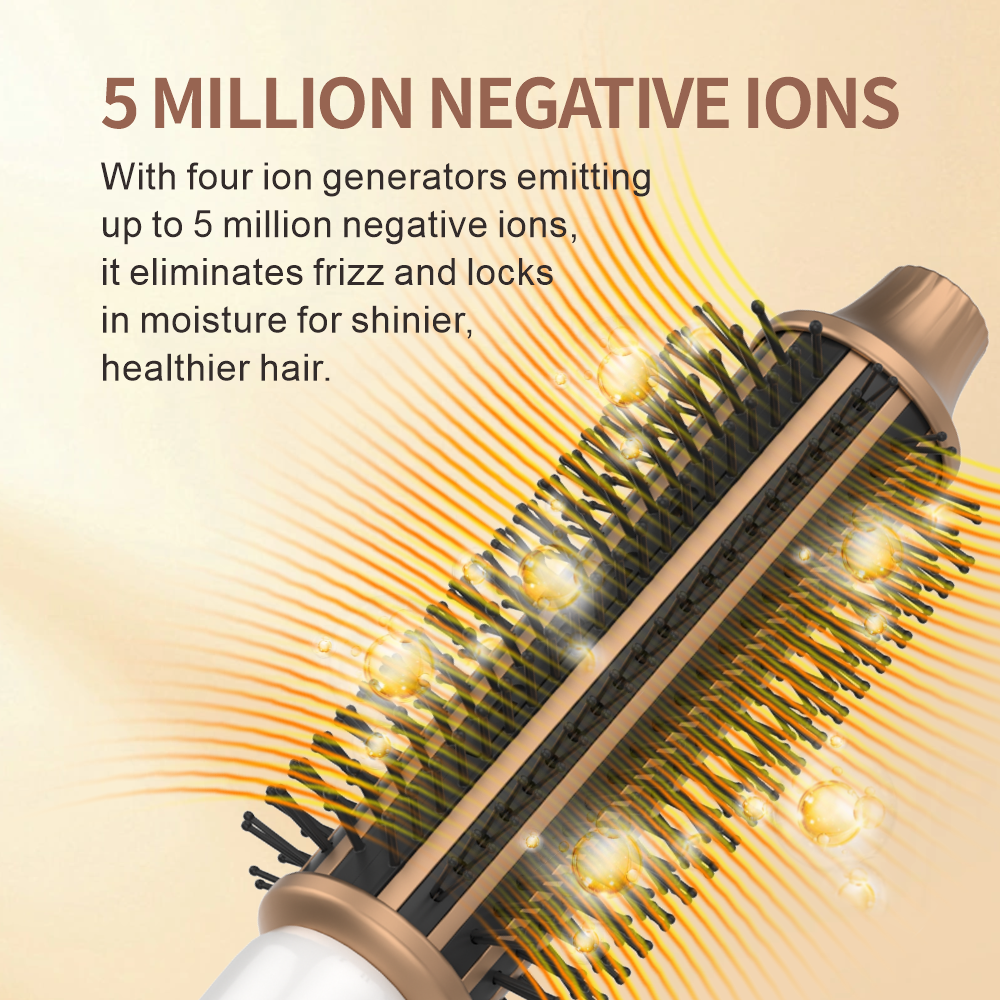 Heated ionic thermal brush releasing 5 million negative ions for frizz-free hair