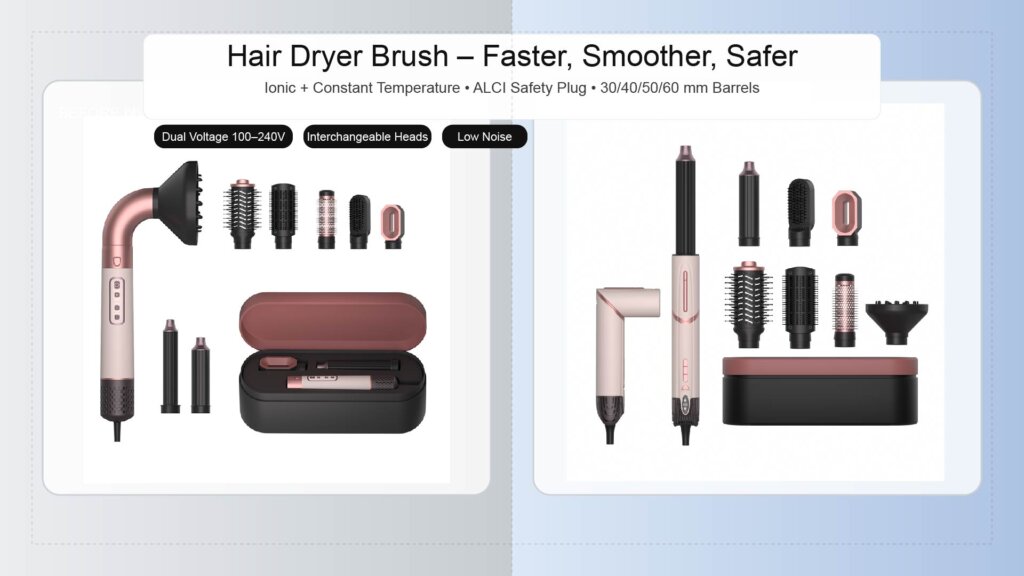 hair dryer brush blowout before after | ionic + constant temperature | ALCI plug