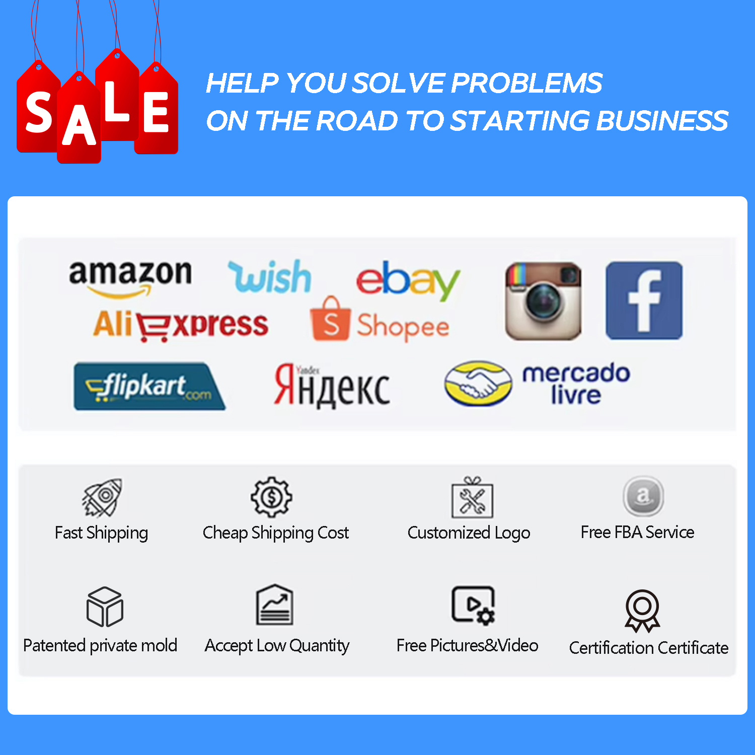 Ecommerce platform compatibility including Amazon, Shopee, eBay, Mercado Libre, TikTok Shop, Flipkart and AliExpress for hair dryers, hair straighteners and hot air brushes supplier