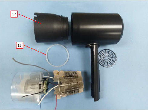 Internal PCB and electronic structure of MESKY hair dryer evaluated under UL 859 requirements